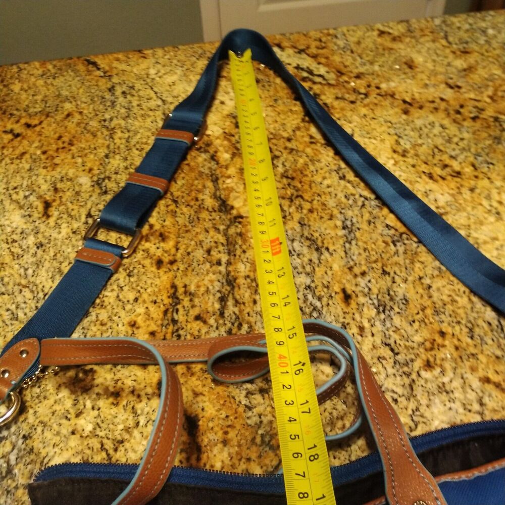 COACH Sawyer Rare Mineral Blue Canvas Travel Large Tote Shoulder Bag $495 - Picture 11 of 13
